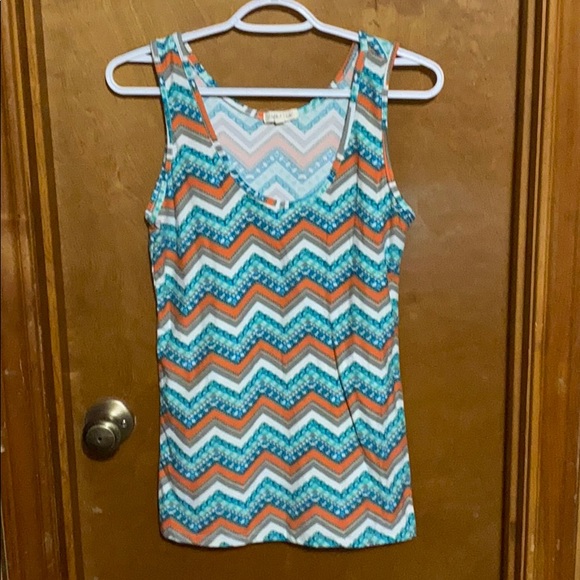 Orange/Green Chevron Tank - Picture 1 of 2